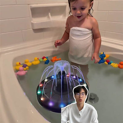 Solar Powered Fountain Water Play Toy with Colorful Lights