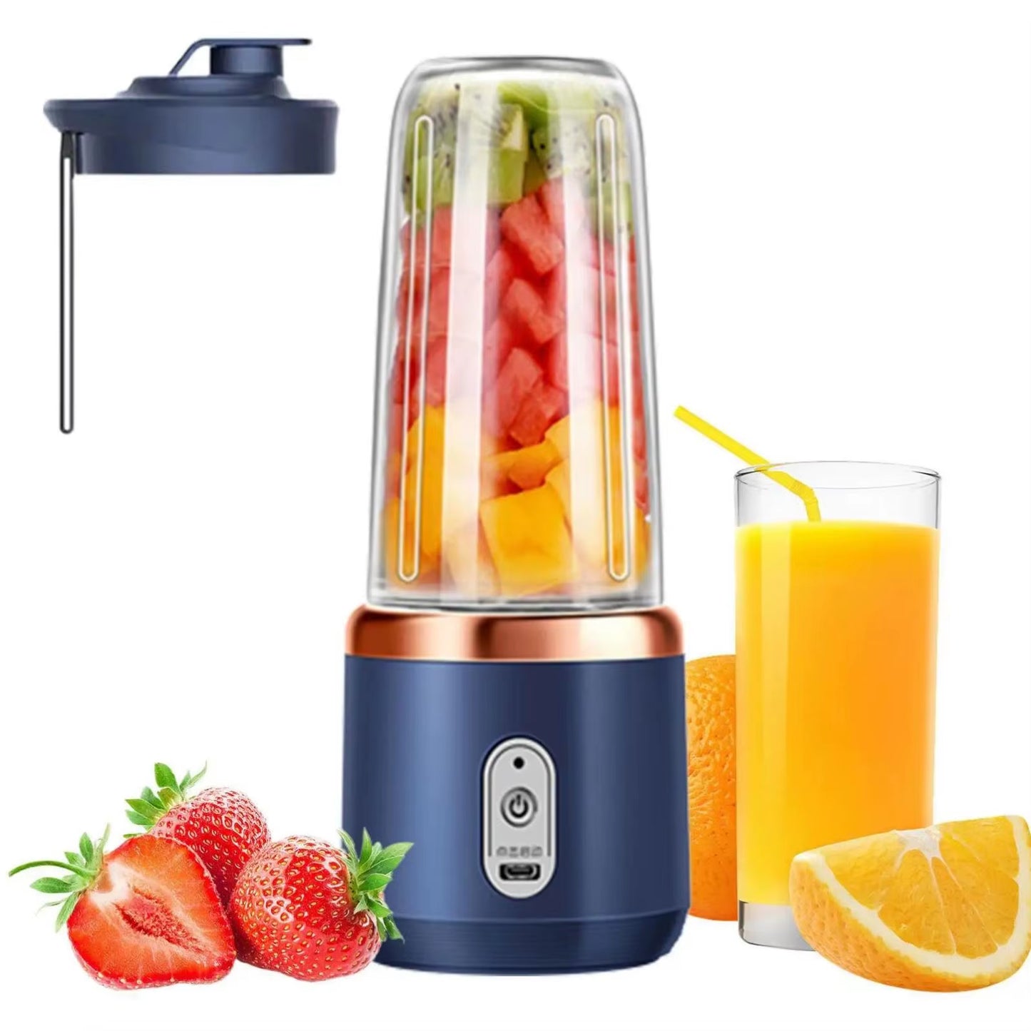 LOVFE 400Ml Usb Rechargeable Electric Personal Blender Mini Portable Blender for Fresh Juice Juicer