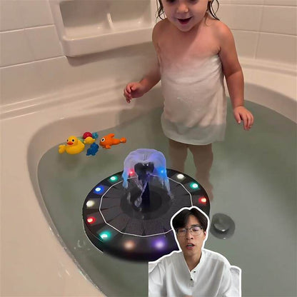 Solar Powered Fountain Water Play Toy with Colorful Lights